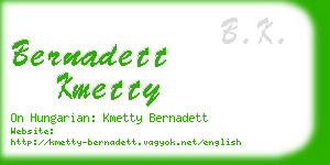 bernadett kmetty business card